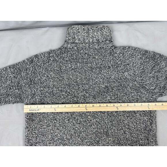 Vintage Express Knit Turtleneck Sweater Womens Small Marbled Gray Merino Wool - Picture 3 of 13